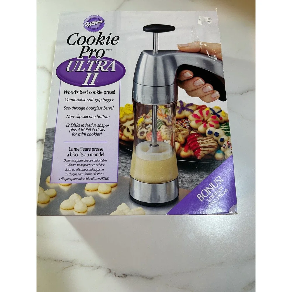 Wilton Cookie Pro Ultra II Cookie Press Set 19 Disks 2104-1028 Spritz Maker